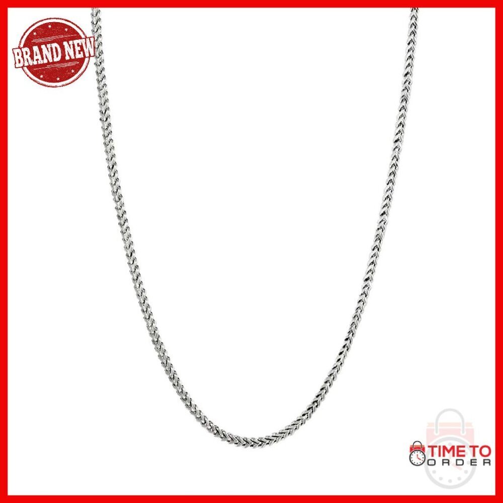 Sterling Silver Rhodium Plated 2mm Franco Box Chain Necklace 22in